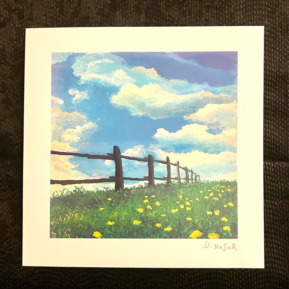 WEST PALM SERIOLITHOGRAPH "FENCE LINE" DAVID NAJAR LIMITED EDDITION SIGNED PRINT